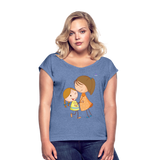 Camiseta con manga enrollada"Children" - heather denim