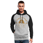 Sudadera con capucha de béisbol unisex"No money no honey" - heather grey/black