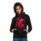 Sudadera con capucha en contraste"horse love" - black/red