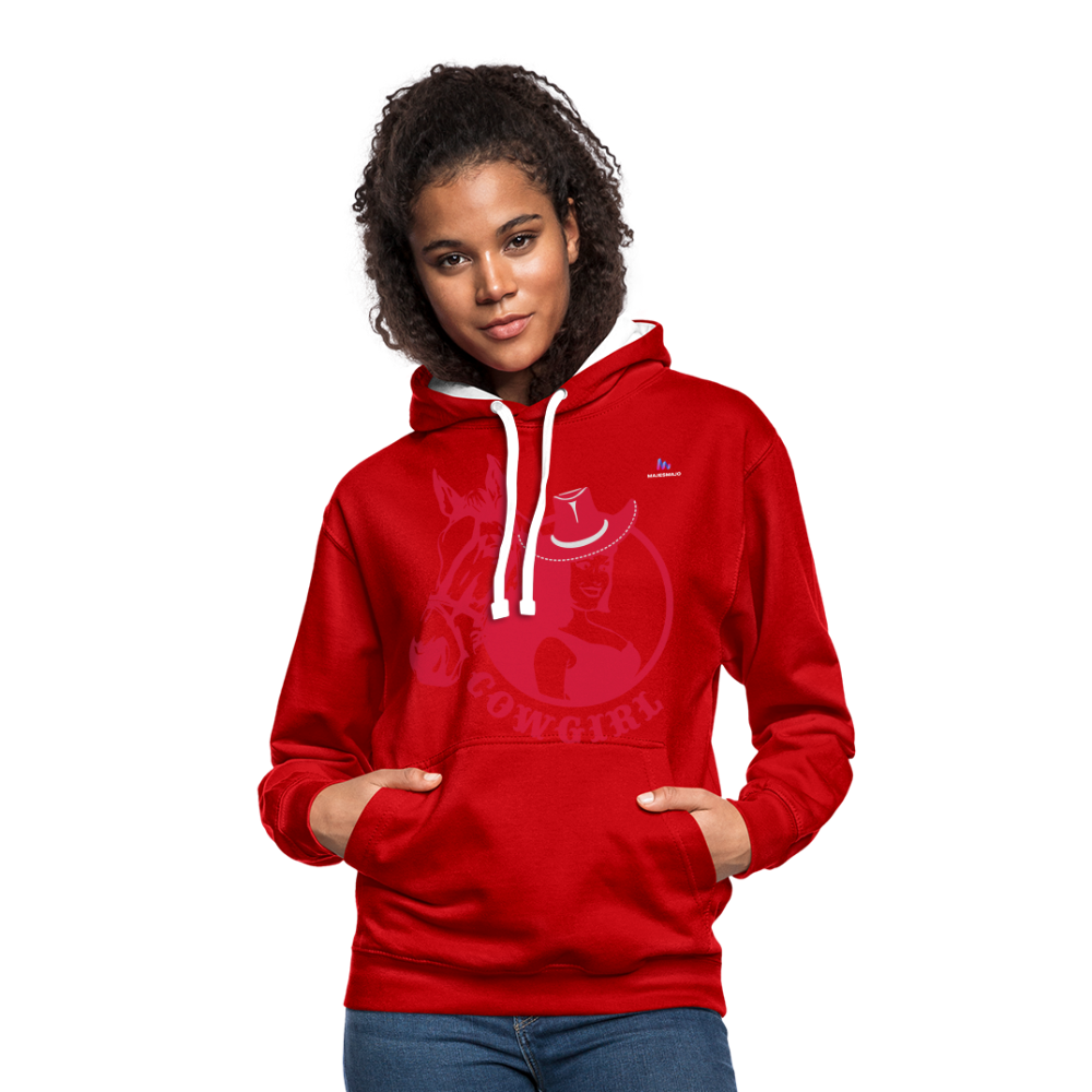 Sudadera con capucha en contraste"horse love" - red/white