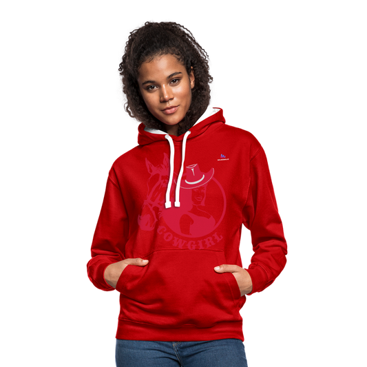 Sudadera con capucha en contraste"horse love" - red/white