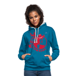 Sudadera con capucha en contraste"horse love" - peacock blue/heather grey