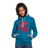 Sudadera con capucha en contraste"horse love" - peacock blue/heather grey