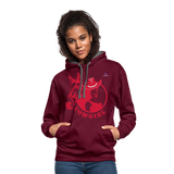 Sudadera con capucha en contraste"horse love" - burgundy/charcoal