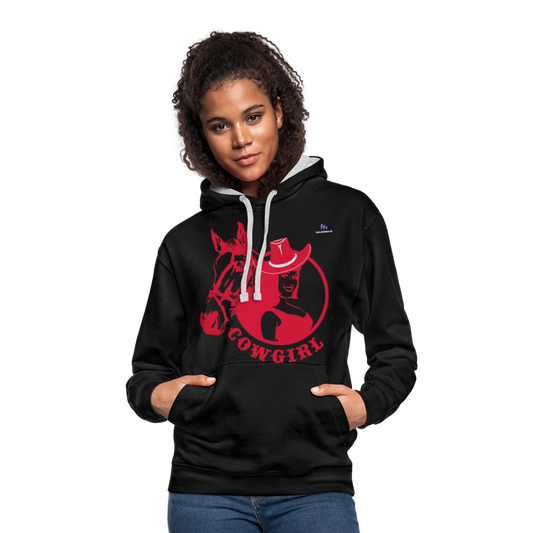 Sudadera con capucha en contraste"horse love" - black/heather grey