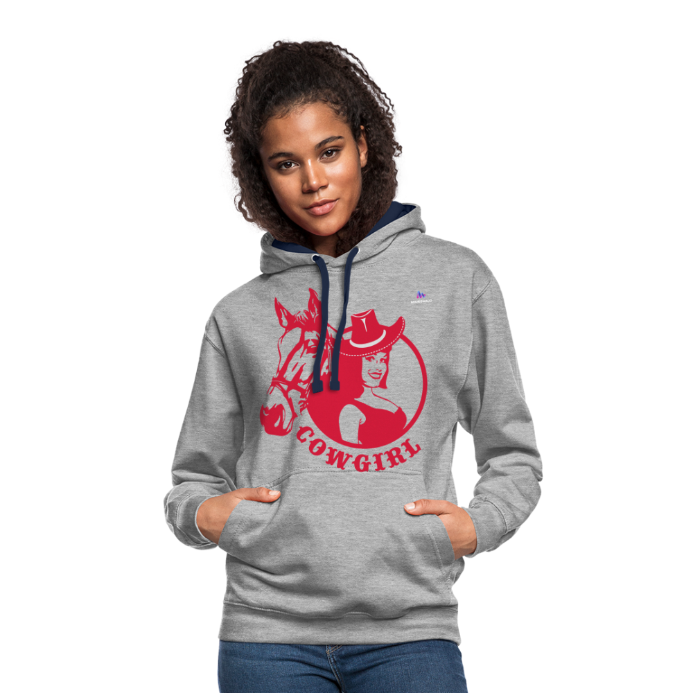 Sudadera con capucha en contraste"horse love" - heather grey/navy