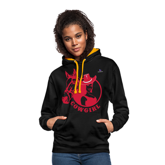 Sudadera con capucha en contraste"horse love" - black/gold