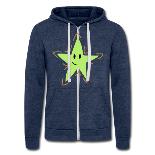 Chaqueta con capucha Tri-Blend unisex de Bella + Canvas"USA heart" - heather navy