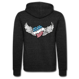 Chaqueta con capucha Tri-Blend unisex de Bella + Canvas"USA heart" - charcoal grey