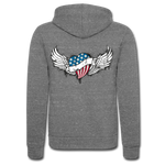 Chaqueta con capucha Tri-Blend unisex de Bella + Canvas"USA heart" - grey tri-blend