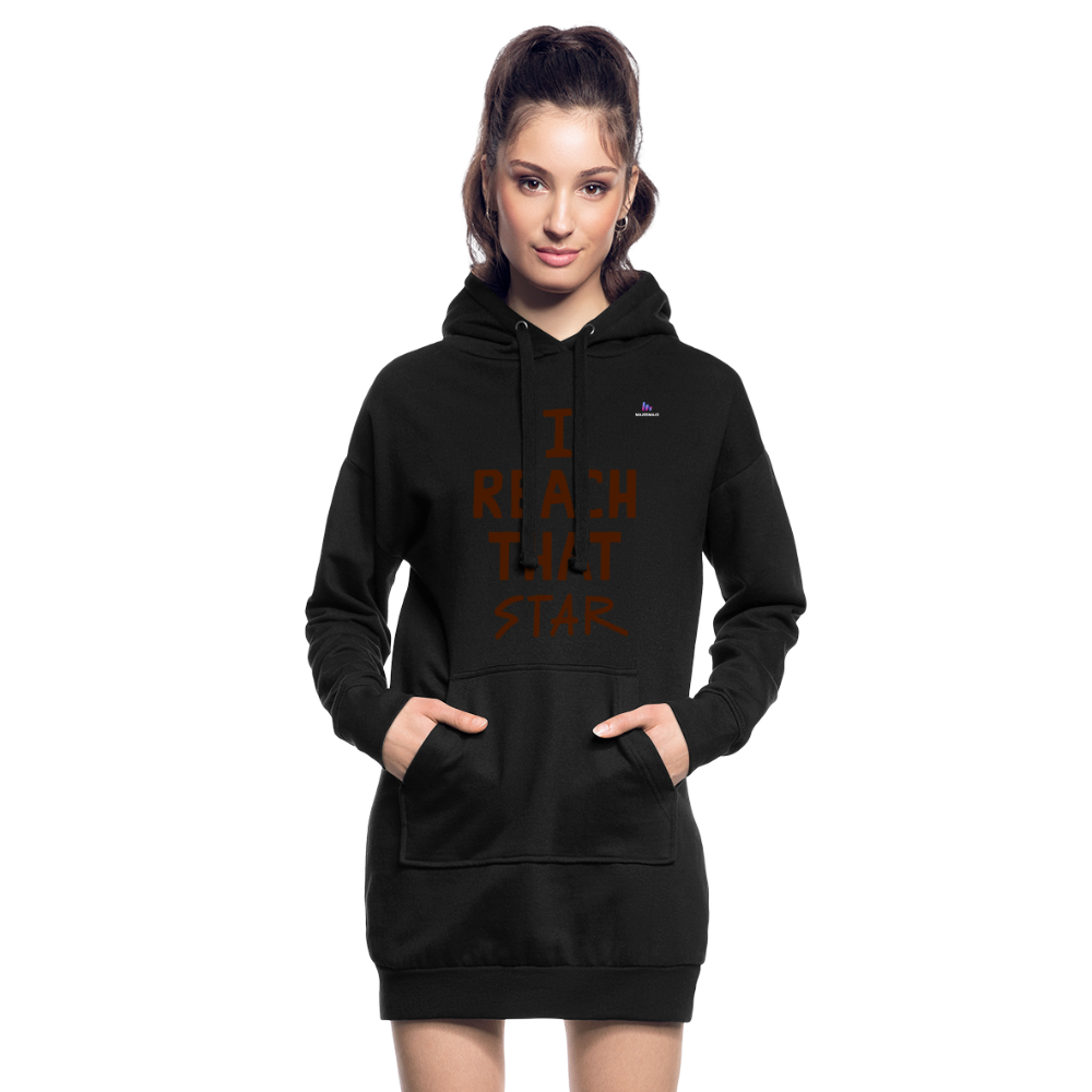 Sudadera vestido con capucha"I reach that star" - black