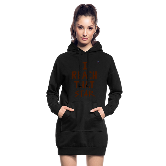 Sudadera vestido con capucha"I reach that star" - black