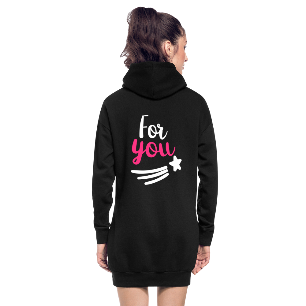 Sudadera vestido con capucha"I reach that star" - black