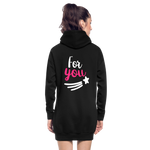 Sudadera vestido con capucha"I reach that star" - black