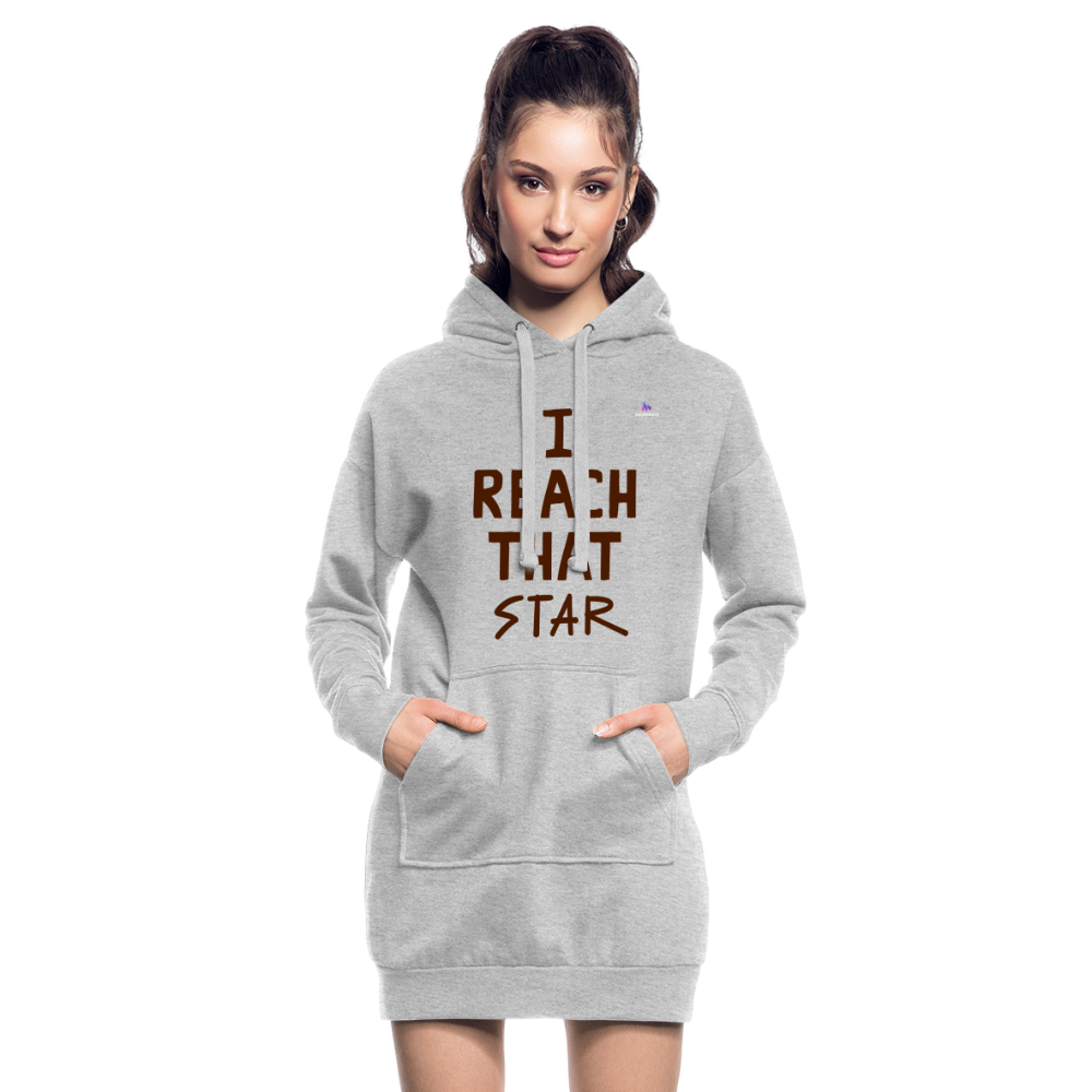 Sudadera vestido con capucha"I reach that star" - heather grey
