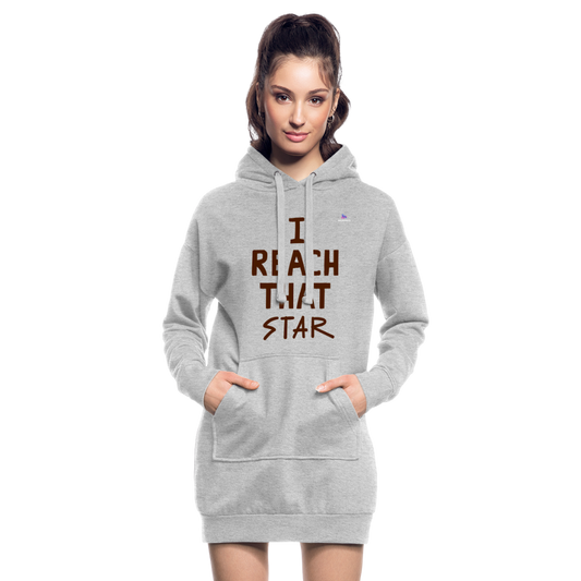 Sudadera vestido con capucha"I reach that star" - heather grey