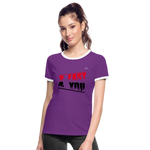 Camiseta contraste"2 fast for 4" - purple/white