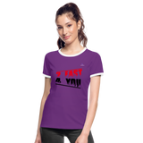 Camiseta contraste"2 fast for 4" - purple/white