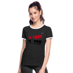 Camiseta contraste"2 fast for 4" - black/white