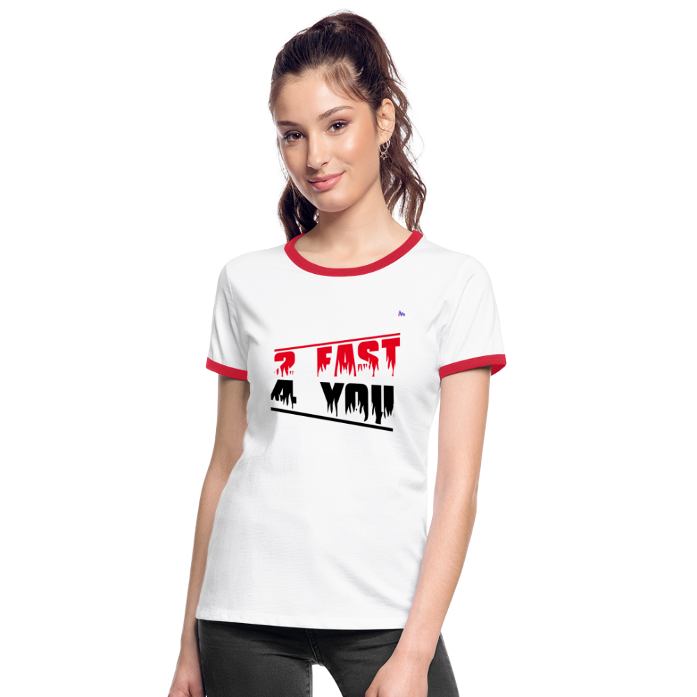 Camiseta contraste"2 fast for 4" - white/red