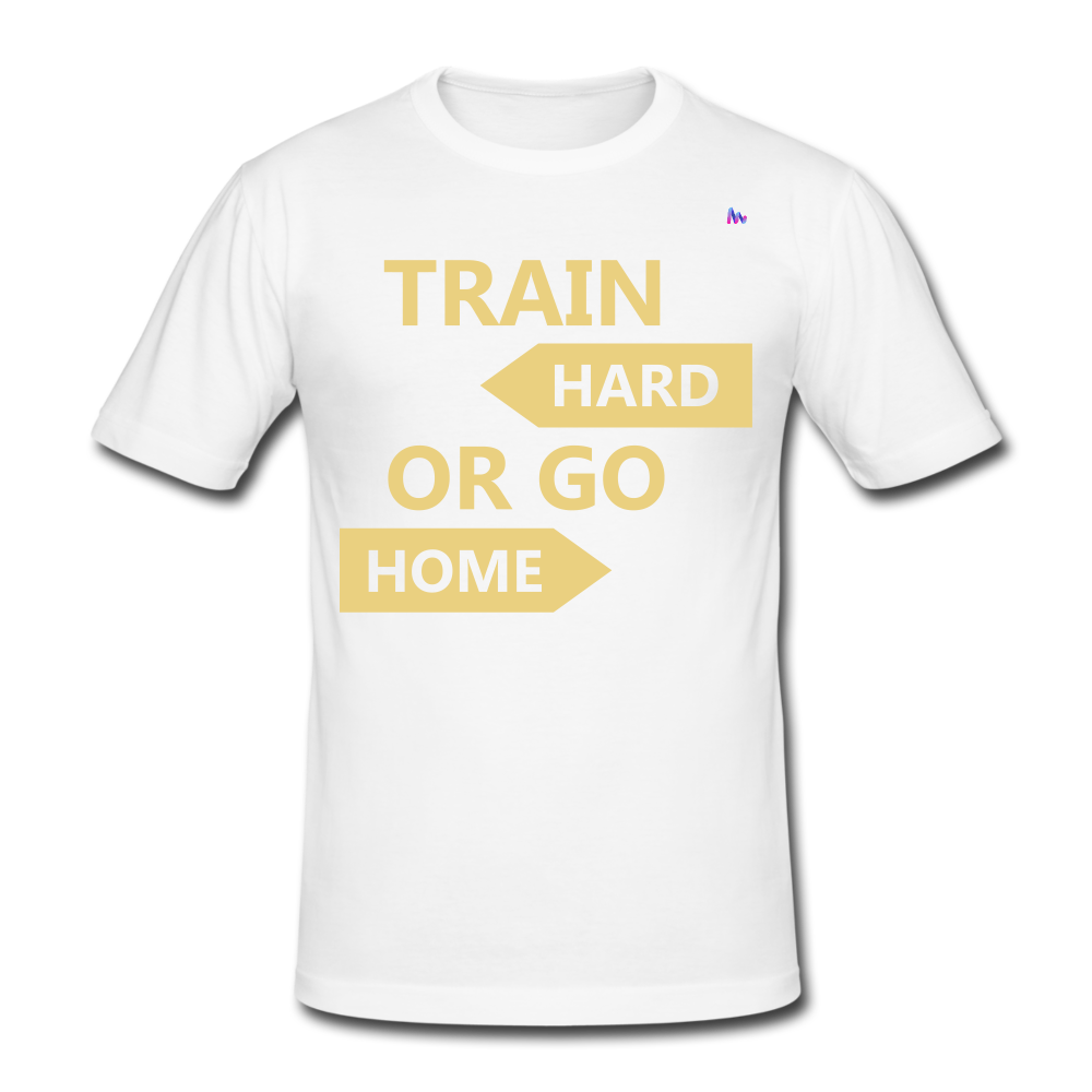 Camiseta pesada Gildan"Train hard 2" - white