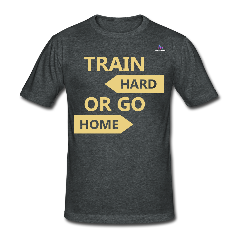 Camiseta pesada Gildan"Train hard 2" - dark heather grey