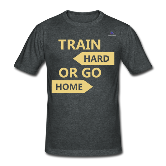 Camiseta pesada Gildan"Train hard 2" - dark heather grey