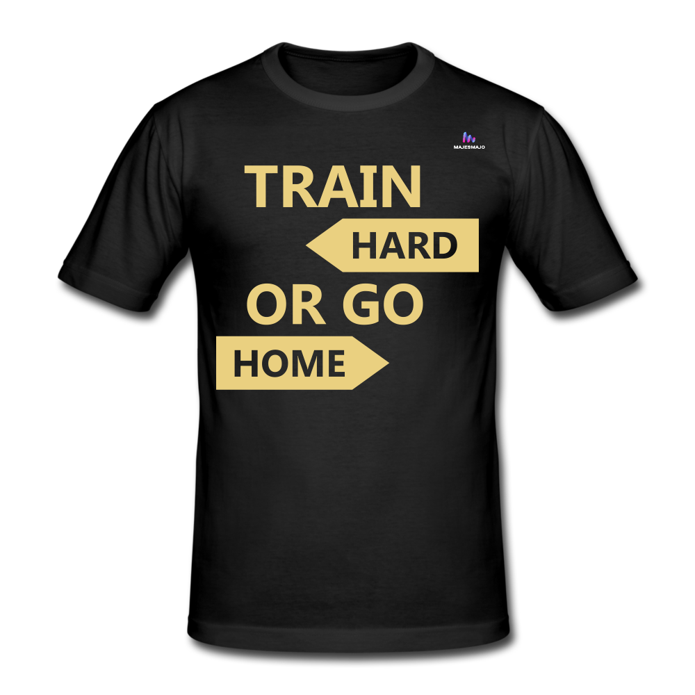 Camiseta pesada Gildan"Train hard 2" - black