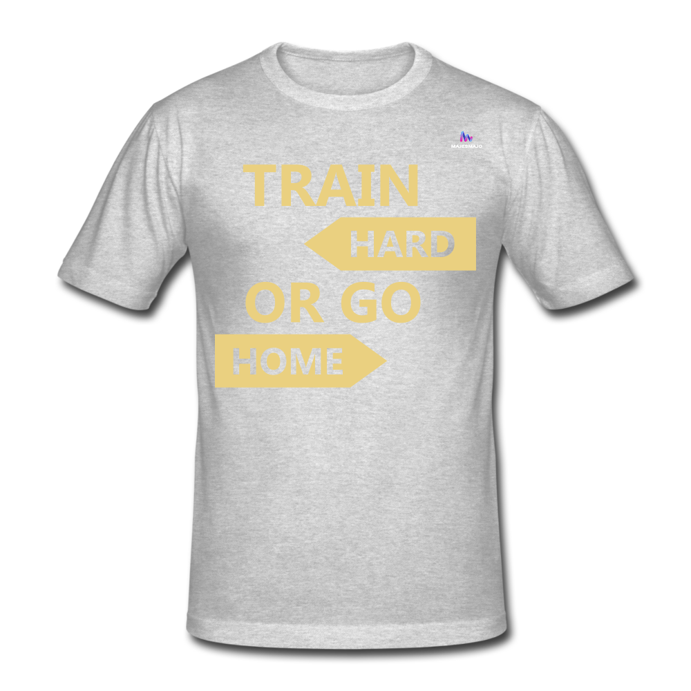 Camiseta pesada Gildan"Train hard 2" - heather grey