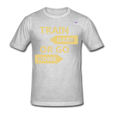 Camiseta pesada Gildan"Train hard 2" - heather grey