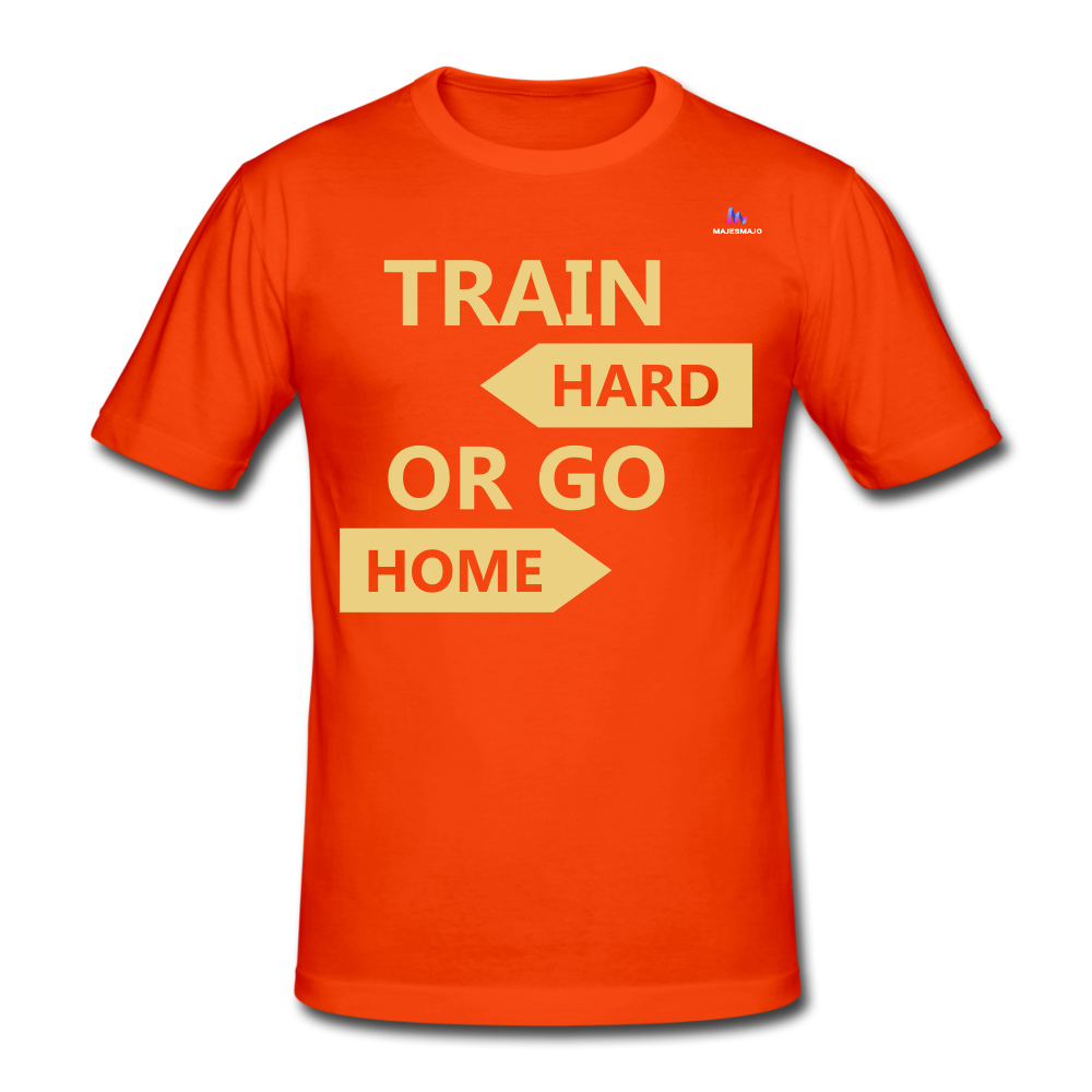 Camiseta pesada Gildan"Train hard 2" - orange