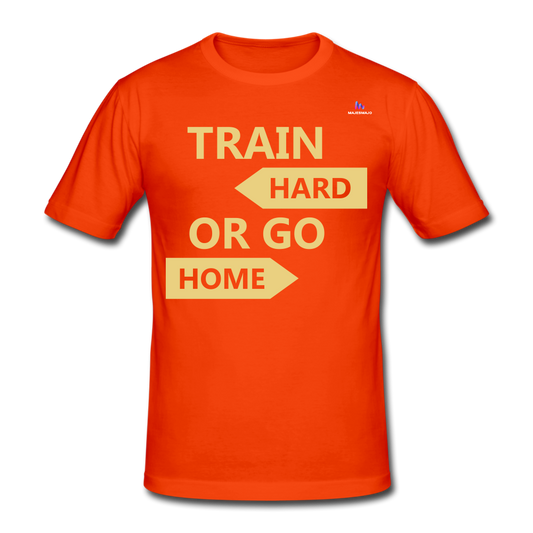 Camiseta pesada Gildan"Train hard 2" - orange