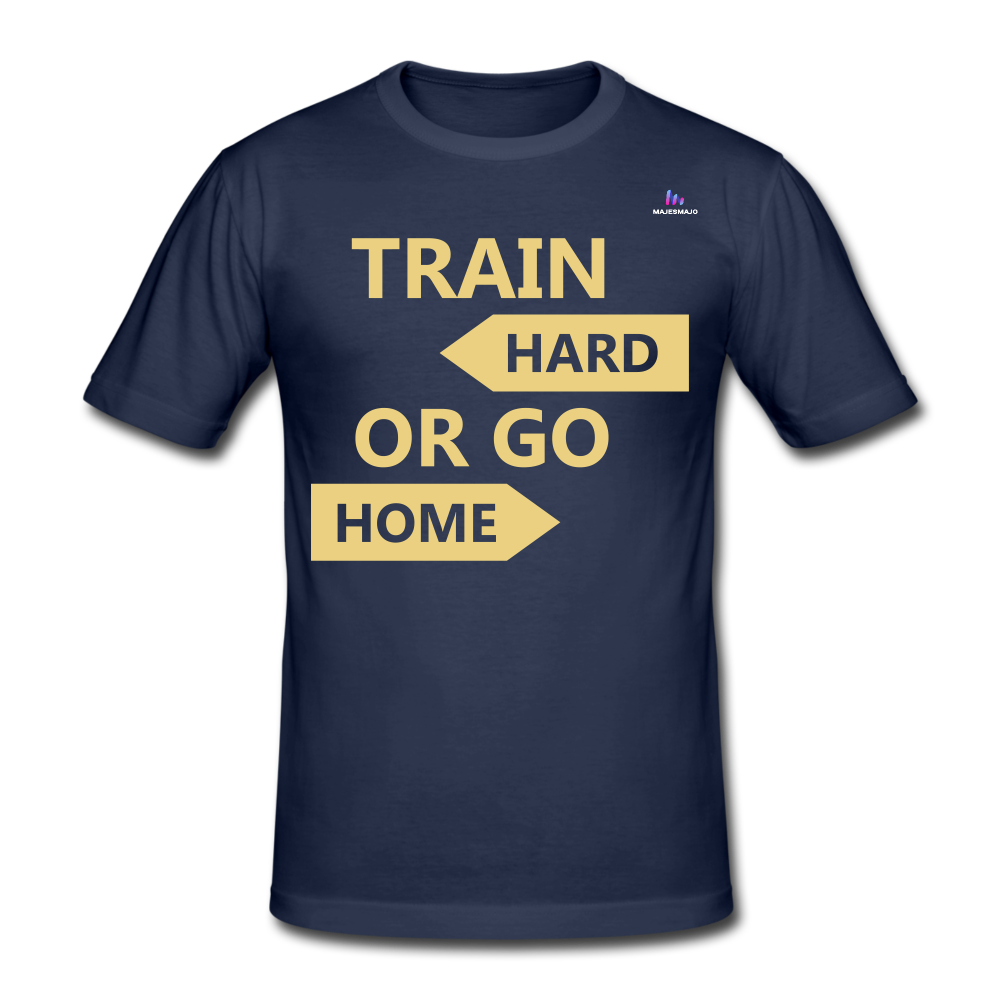 Camiseta pesada Gildan"Train hard 2" - navy