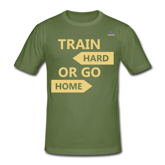 Camiseta pesada Gildan"Train hard 2" - military green