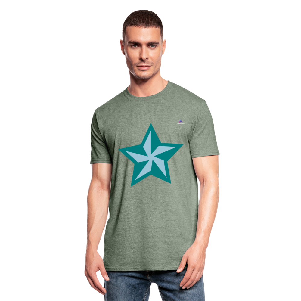 Camiseta en polialgodón unisex"star" - heather military green