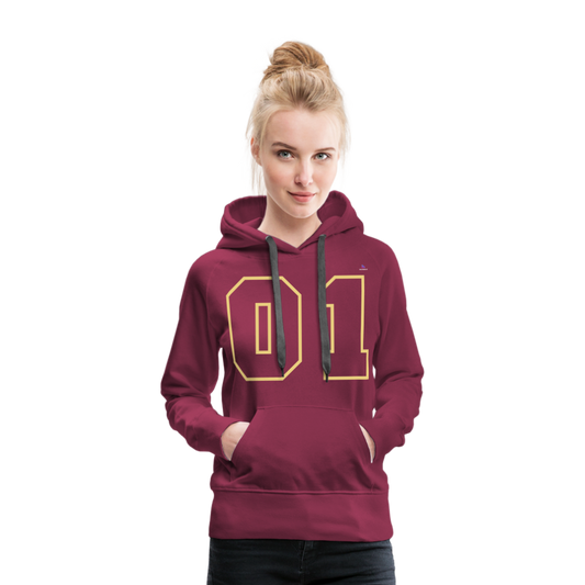 Sudadera con capucha premium"Football heart 2" - bordeaux