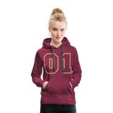 Sudadera con capucha premium"Football heart 2" - bordeaux