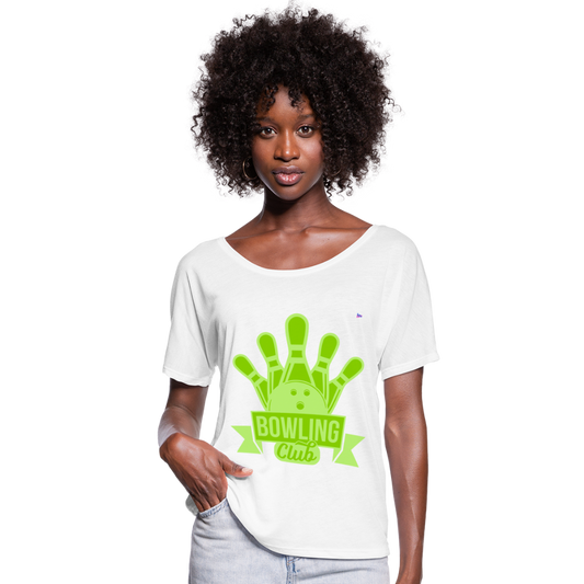 Camiseta con mangas murciélago de Bella + Canvas"bowling" - white