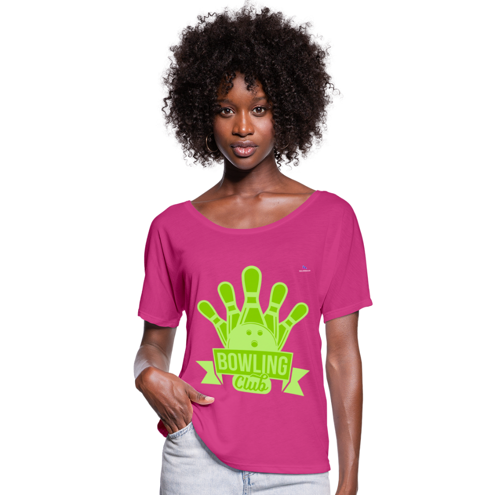 Camiseta con mangas murciélago de Bella + Canvas"bowling" - fuchsia red