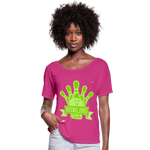 Camiseta con mangas murciélago de Bella + Canvas"bowling" - fuchsia red