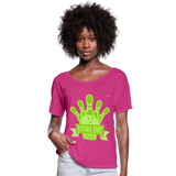 Camiseta con mangas murciélago de Bella + Canvas"bowling" - fuchsia red