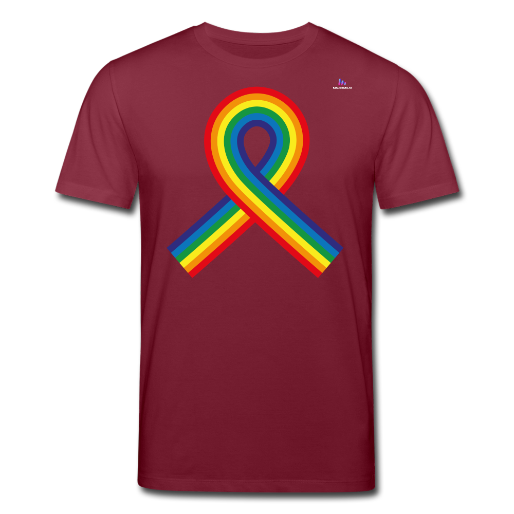 Camiseta ecológica de Stanley & Stella"Rainbow ribbon" - burgundy