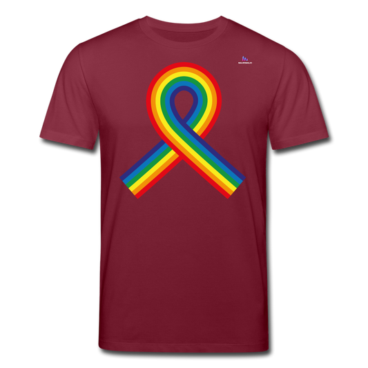 Camiseta ecológica de Stanley & Stella"Rainbow ribbon" - burgundy