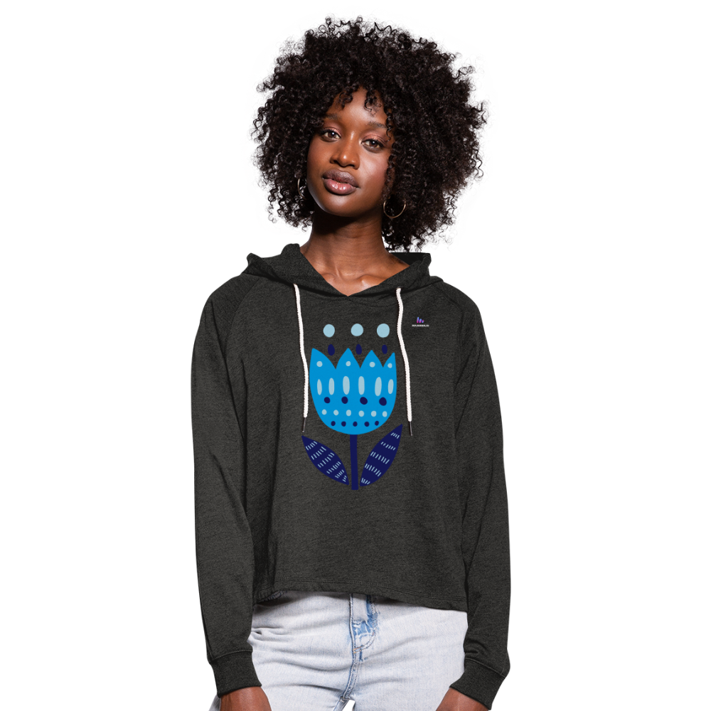Sudadera cropped con capucha"Tulip" - charcoal grey