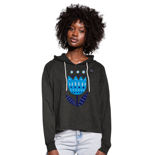 Sudadera cropped con capucha"Tulip" - charcoal grey