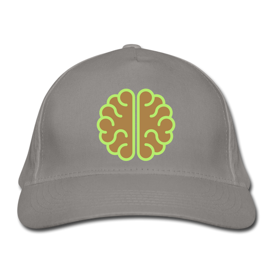 Gorra de béisbol ecológica"Brain" - light grey