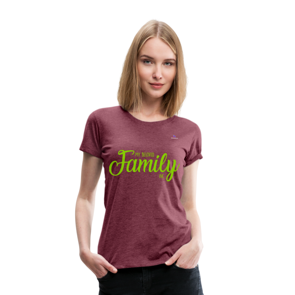 Camiseta premium"my family" - heather burgundy