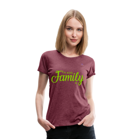 Camiseta premium"my family" - heather burgundy