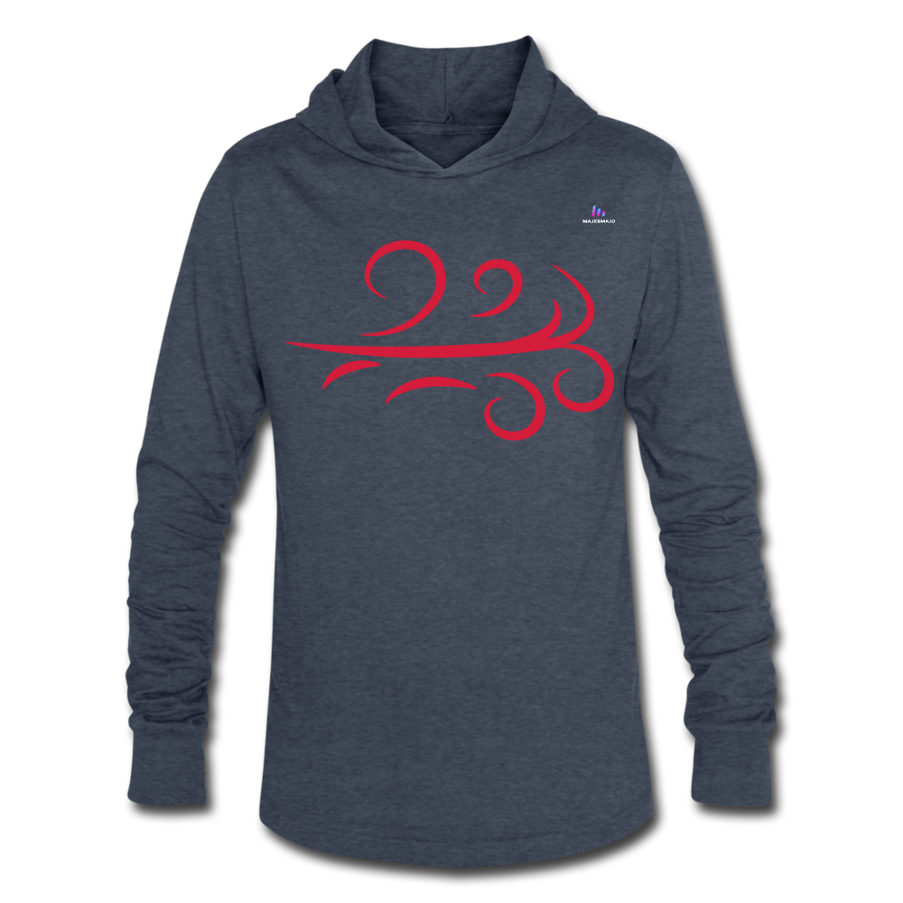 Camiseta con capucha triblend unisex"Lizard" - heather blue