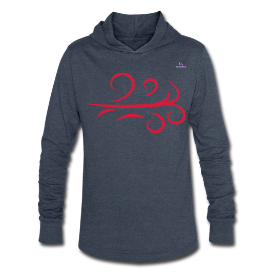 Camiseta con capucha triblend unisex"Lizard" - heather blue